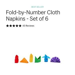 BNWT! MoMA Fold-by-Number Cloth Napkins - Set of 6